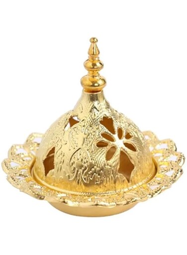 Big Bargain Store Incense Burner, Incense Holder,Arabic Style Mini Incense Censer,Incense Holders, Golden Metal Oud Burner, Incense for Home,Office,Tea House,Decoration and Candle Holder
