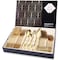 24-Pieces Silverware Flatware cutlery Set with Gift Box Stainless Steel Utensils set for 6 includes Forks Spoons Knives (GOLD)