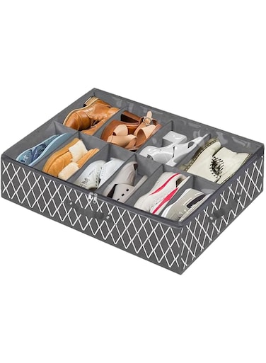 Under Bed Shoe Storage Organizer, Underbed Shoes Closet Storage Solution with Clear Window, Breathable Bedding Shoes Storage Organizador For Sneakers,High Heels,Flip Flop