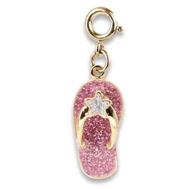 Charm It Glittering Gold Flip Flop Charm