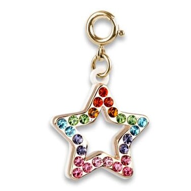 Charm It Sparkling Rainbow Star Charm In Gold