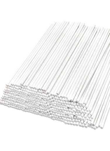 Blvochnnt 500 Pcs 6" White Lollipop Sticks,Paper Treat Sticks,Sucker Stick,Cake Pops Stick for Candy,Homemade,Dessert,Cake Pops,Chocolate,Cookie(3.5mm)