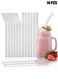 14 Pack Reusable Glass Straws and Brushs, Set of 6 Straight and 6 Bent, Clear Glass Drinking Straw with 2 Cleaning Brushes Perfect for Juice, Smoothies
