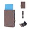 RFID Card Holder Wallet - New PU Leather RFID Protected Automatic Pop-up Bank, Credit, ID Card Holder Case with Button, Card Wallets Purse Unisex. (Brown)