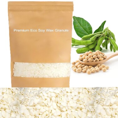 Natural Eco-Friendly Soy Wax Granule for Candle Making, High Quality, DIY Home. (2 KG)