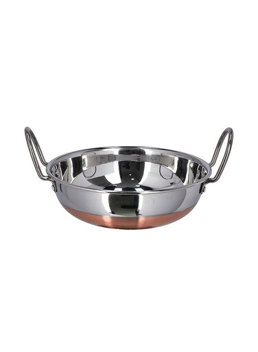 Copper Bottom Kadai With Ss Handle Made In India Multicolor Multicolor 21cm