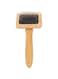 Sheepskin Wool Brush, Sheepskin Wool Wire Brush with Hole Cushion, Macrame Slicker Comb Pet Slicker Brush with Wood Handle for Grooming, Removing Shedding and Dirt (S)