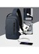 Mobcos Side Bag Small Blue 6188TB Waterproof Anti-Theft Sling Backpack with USB Charging Port &ndash; Durable Oxford Crossbody Chest Bag for Men &amp; Women, Lightweight Travel Daypack with Breathable Back Panel