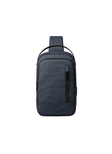 Mobcos Side Bag Small Blue 6188TB Waterproof Anti-Theft Sling Backpack with USB Charging Port &ndash; Durable Oxford Crossbody Chest Bag for Men &amp; Women, Lightweight Travel Daypack with Breathable Back Panel
