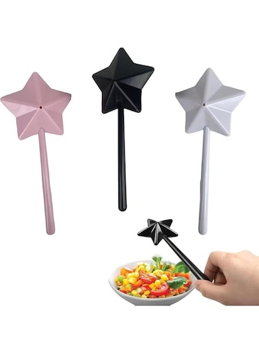 Rayyan Salt and Pepper Shaker, Magic Wands Salt And Pepper Wand Shakers, Star Wand Salt And Pepper Shakers, Suitable For Food Lover Fun And Functional Holder (Black, White, Pink, Pack of 3)