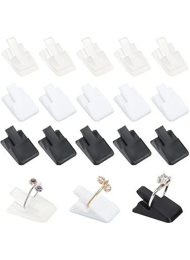 PH PandaHall Ring Display, 36 Pcs 3 Colors Plastic Ring Holder Jewelry Display Holder Single Finger Ring for Engagement Wedding Rings Jewelry Bedroom