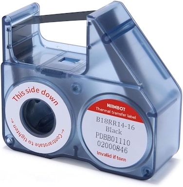 NIIMBOT Compatible Labeling Ribbon, Replacement Refill Tapes for B18/N1 Thermal Transfer Label Printer, Clear Printing Long Storage Time, Up to 16 Meters (Black, Ribbon)