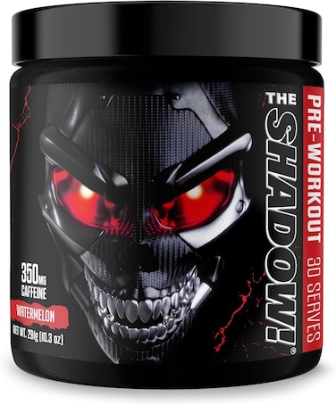 JNX Sports The Shadow! 350mg Of Caffeine Preworkout -Electric Energy, Mental Focus, Superhuman Strength, Men &amp; Women - Watermelon 30 Servings
