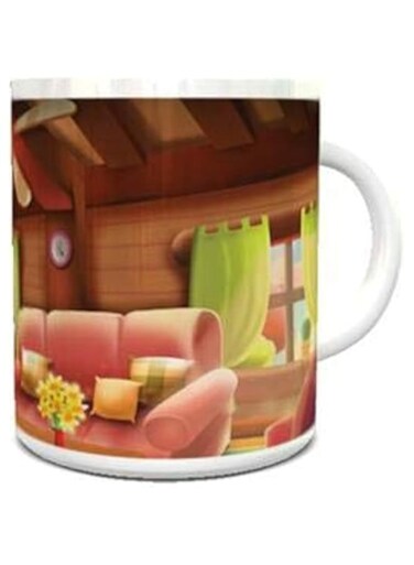 Impress Ceramic Coffee Mug with Tree House Interior Design (White)