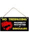 Bpa PVC Plastic Dinosaur Room D&eacute;cor Hanging Sign for Boys, 12 Inch x 6 Inch Size