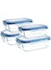 Glass Containers BPA-Free Locking Lids, Food Storage Container, 100% Leakproof Glass Lunch Boxes, Freezer Storage Container with Airtight Lids, Glass Food Storage (Set of 4)