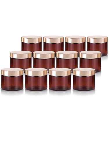 (150ml) Spice Storage Empty Bottle Refillable Jar   Cosmetics Products Jar   Food Container   Plastic Pet Jars   Cansister Plastic Bottle with Metal Gold Lids