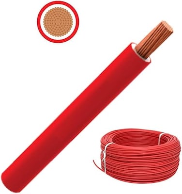 AL ARQAM Single Core Wire Cable Electrical Wire, Single Core Cooper Conductor, PVC Insulated,450/750V,(100 Meter) 4MM Red