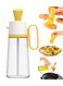 630ML Clear Glass Olive Oil Dispenser Bottle With Silicone Brush Pour Spray Brush 3 in 1 Functions Vinegar And Oil Bottle Sprayer Dispenser For Kitchen Cooking, Baking, Frying, Grilling &amp; BBQ Yellow