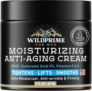 Men's Face Moisturizer Cream - Anti Aging &amp; Wrinkle - Made in USA - Collagen, Hyaluronic Acid, Vitamins E &amp; A, Avocado Oil - After Shave Lotion - Age Facial Skin Care, Day &amp; Night Moisturizing, 2 oz
