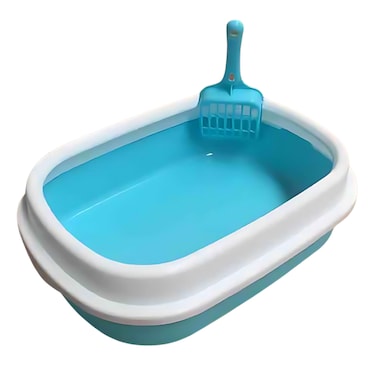 Pado Cat Litter Tray Normal With Scoop 41X31X12Cm - Blue