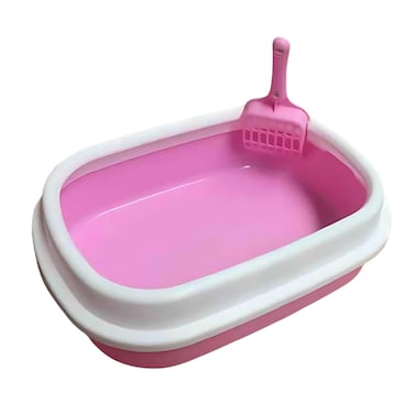 Pado Cat Litter Tray Normal With Scoop 41X31X12Cm - Pink