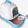Pado Oval Cat Litter Box  53*41*41Cm -Blue