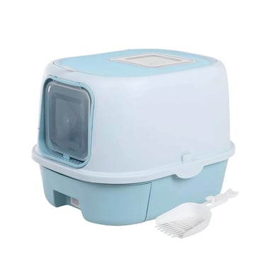 Pado Jumbo Cat Litter Box 40*39*52Cm-Blue