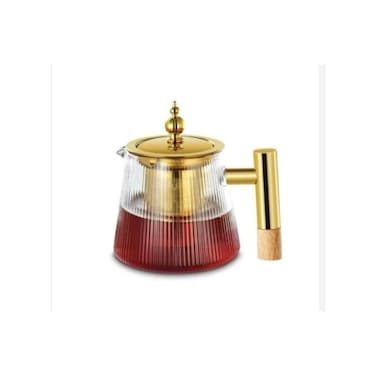 550ml Glass Teapot with Stainless Steel Lid &amp; Infuser, Heat Resistant Tea Maker with Handle
