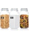 Vtopmart 3 Pack Square Glass Mason Jars with Clamp Lids, Large Kitchen Airtight Food Storage Containers for Flour, Cereal, Coffee, Pasta and Canning, with 8 Chalkboard Labels