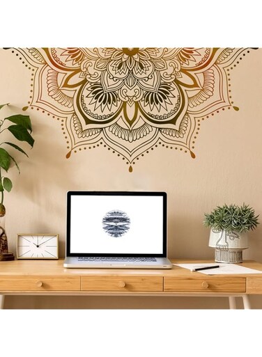 OCXEQJX Large Mandala Floral Wall Stickers Wall Decals Peel and Stick Wall Art Decor Removable PVC Decal for Background Wall Living Room Decorative Bedroom Decor (MS2161-KQ) (TYF-22)