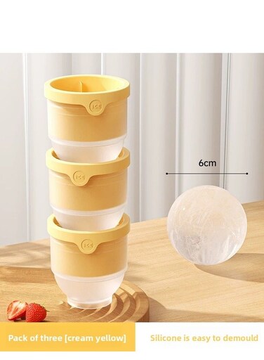 Cube Maker*3, Silicone Large Ball Shape Spherical Ice Cube Mould Machine Quick Freezer Kitchen Gadget