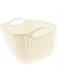 JANNAH 2Pcs Plastic Organizer Multi-Purpose Storage Baskets With Handles Loop Knitted Rectangle Plastic Storage Basket(White)
