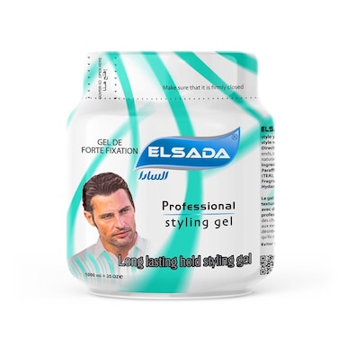 El Sada Long Lasting Hair Styling Gel - Premium Hold and Shine in a 1-Liter Green Bottle