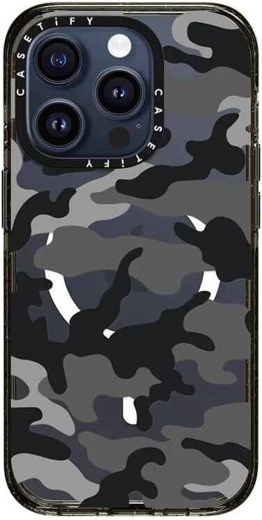 Castify MagSafe Impact Case, Compatible With iPhone 15 Pro, 8.2Ft. Drop Protection, Shock Absorbing, Slim &amp; Lightweight, Eco-Friendly, Wireless &amp; MagSafe Charging Compatible, Camo Over Black