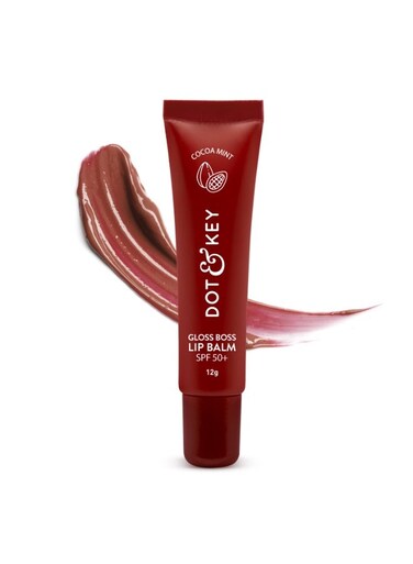Dot &amp; Key Cocoa Lip Balm with Shea Butter (12gm) for Naturally Glowing and Hydrated Lips   With SPF 50 for Sun Protection + Vitamin C + E   Lip Balm for Dry &amp; Dark Lips   Lip Balm for Women