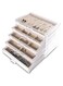 Tazweeq Earrings Organizer, Jewelry Organizer with 5 Drawers, Acrylic Stackable Jewelry Rack, Clear Earrings Organizer with Adjustable Velvet Tray for Women's Dresser Vanity, 5 Tiers