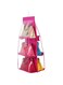 SKEIDO 6-Pocket Hanging Purse Handbag Tote Storage Holder Organizer Dust-proof Closet Wardrobe Hatstand Space Saver pink