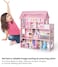 Wooden Dollhouse Triple Floor Castle Villa with Furniture and Accessories - Pink