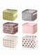 Foldable Storage Basket-Set of 6 Small Collapsible Canvas Containers Organizers with Handle for Home Decor or Storing Toys Keys Sundries Little Crafts