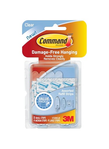 Command Clear Refill Strips, Re-Hang Indoor Clear Hooks (17200CLR-ES)