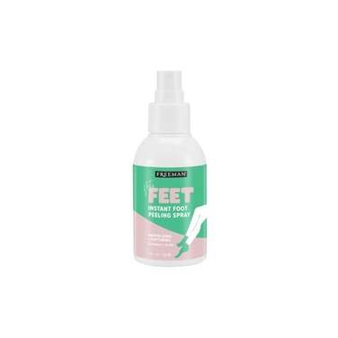 Freeman Flirty Feet Coconut &amp; Aloe Instant Peeling Foot Peeling Spray, Softening Foot Mask Exfoliates &amp; Removes Dead Skin, Moisturize Dry Feet, Clean Ingredients, Cruelty-Free, 4 Fl.Oz./ 118ml Bottle