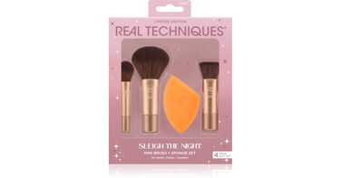 REAL TECHNIQUES SLEIGH THE NIGHT MINI BRUSH+SPONGE SET 0467