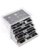 Nwvuop Acrylic Jewellery Box with 5 Drawers Adjustable Earring Storage Holder Clear Jewellery Storage Organiser for Rings Earrings Necklace Makeup Cosmetic Storage Box, Black