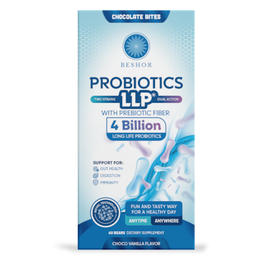 Beshor Chocolate Bite LLP Probiotic  with Prebiotics Fibers, Sugar-Free Chocolate Bites, 4 Billion CFU