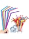 KASTWAVE 200 Pack Flexible Plastic, Straws Straws Extra Long Colorful, Disposable Drinking Straws, Individual Package Drinking Straws, Party Multicolored Drinking Straws