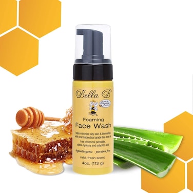 Bella BFoaming Face Wash 4 oz - Pregnancy Safe Face Wash - Tea Tree Foaming Face Wash Made with Organic Ingredients - Use Twice Daily for Clear Skin