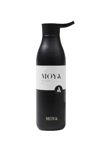 Moya Sustainable "Blue Lagoon" 460ml Black   Double-Walled Stainless Steel, Leakproof &amp; BPA-Free   Keeps Drinks Hot for 12H &amp; Cold for 24H   Perfect for Work, Gym, Outdoor &amp; Travel
