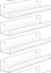 Sooyee 6 Pack 15 Inch Acrylic Floating Wall Mounted Shelves - Clear