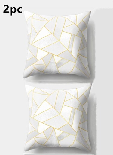 2-Piece Home Decorative Pillow Covers Plush Throw Pillow Cover Off-White 45x45 Centimeter